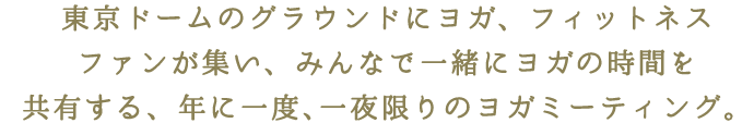 一夜限りのヨガミーティング